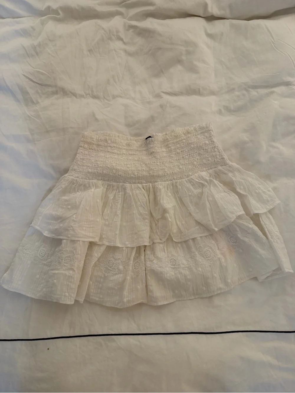 J. Crew White Tiered Mini Skirt